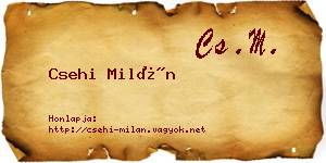 Csehi Milán névjegykártya
