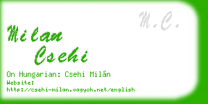 milan csehi business card